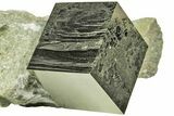 Natural Pyrite Cube In Rock - Navajun, Spain #211392-1